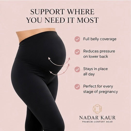 Maternity Support Leggings- High Waist Comfort Wear for Pregnancy & Postpartum