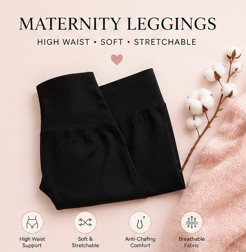Maternity Support Leggings- High Waist Comfort Wear for Pregnancy & Postpartum