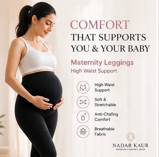 Maternity Support Leggings- High Waist Comfort Wear for Pregnancy & Postpartum