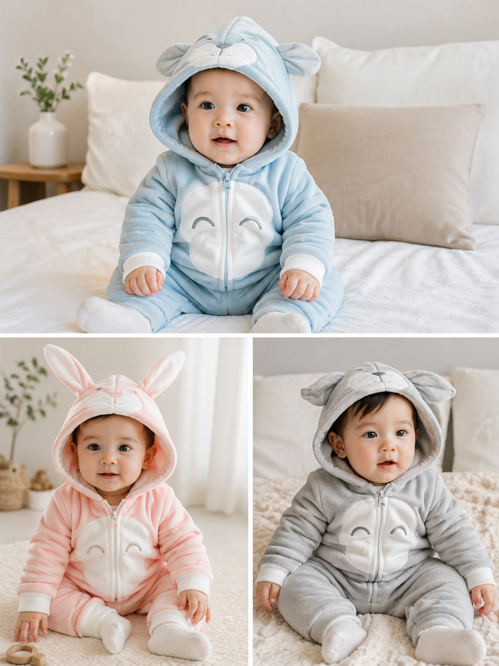 “Cute Winter Baby Romper Hoodie – Soft Cotton Jumpsuit for Newborns”